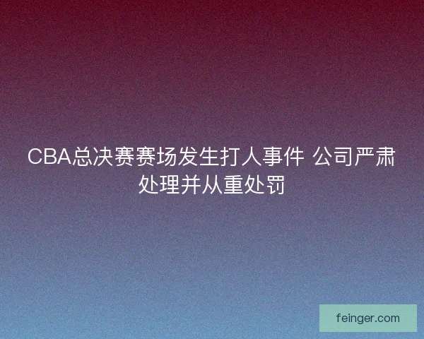 CBA总决赛赛场发生打人事件 公司严肃处理并从重处罚