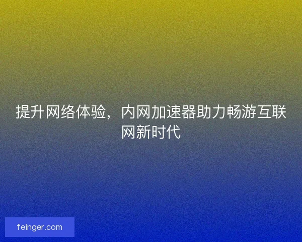 提升网络体验,内网加速器助力畅游互联网新时代 提升网络体验,内网加速器助力畅游互联网新时代